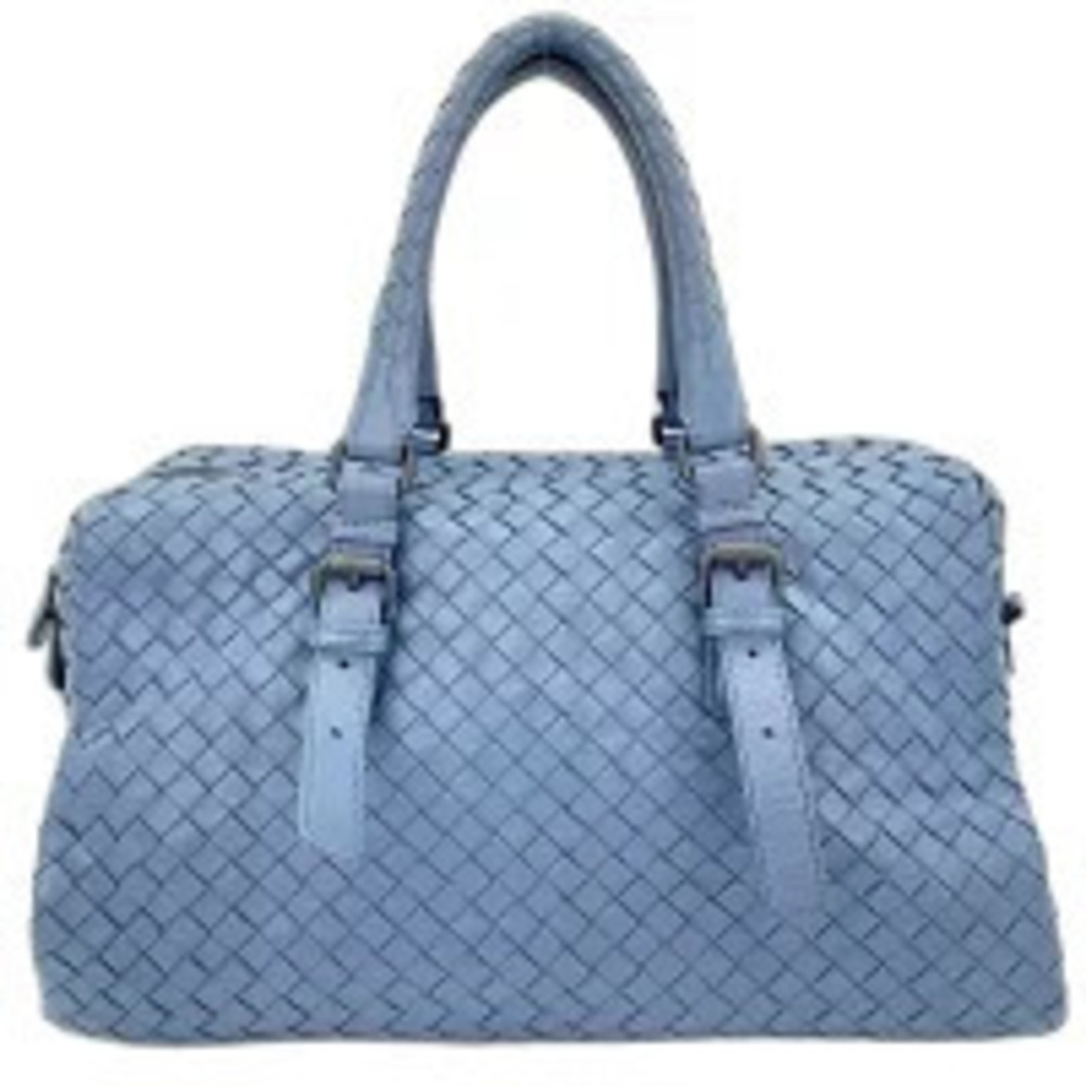 Bottega Veneta Intrecciato Leather Handbag Blue